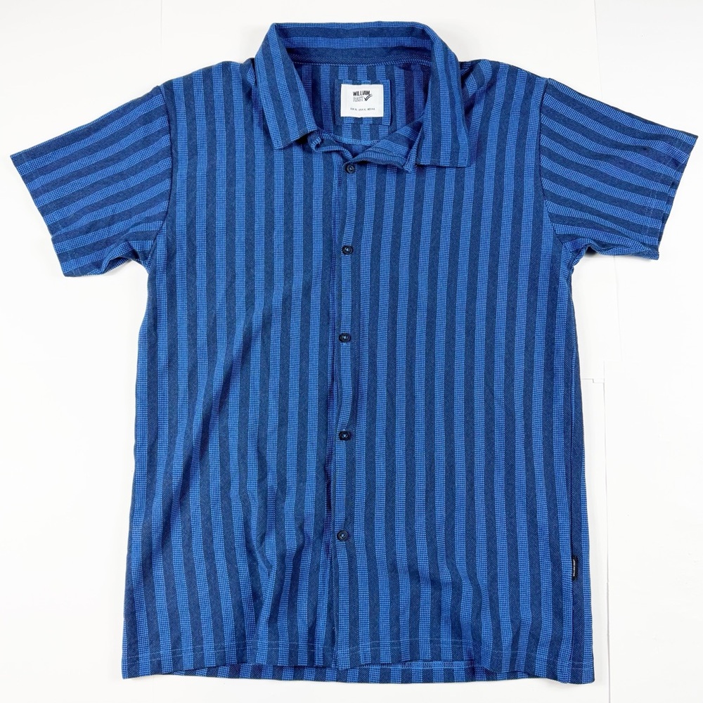 William Rast Navy‎ Striped Button Down Shirt